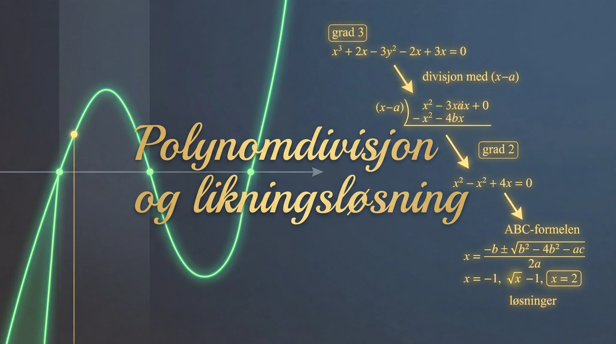 Polynomdivisjon og likningsløsning