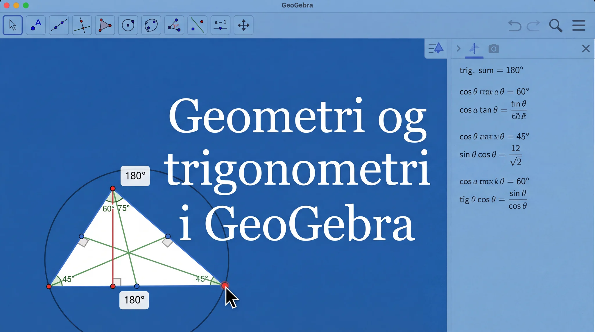 Geometri og trigonometri i GeoGebra